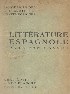 cover image of Panorama de la littérature espagnole contemporaine